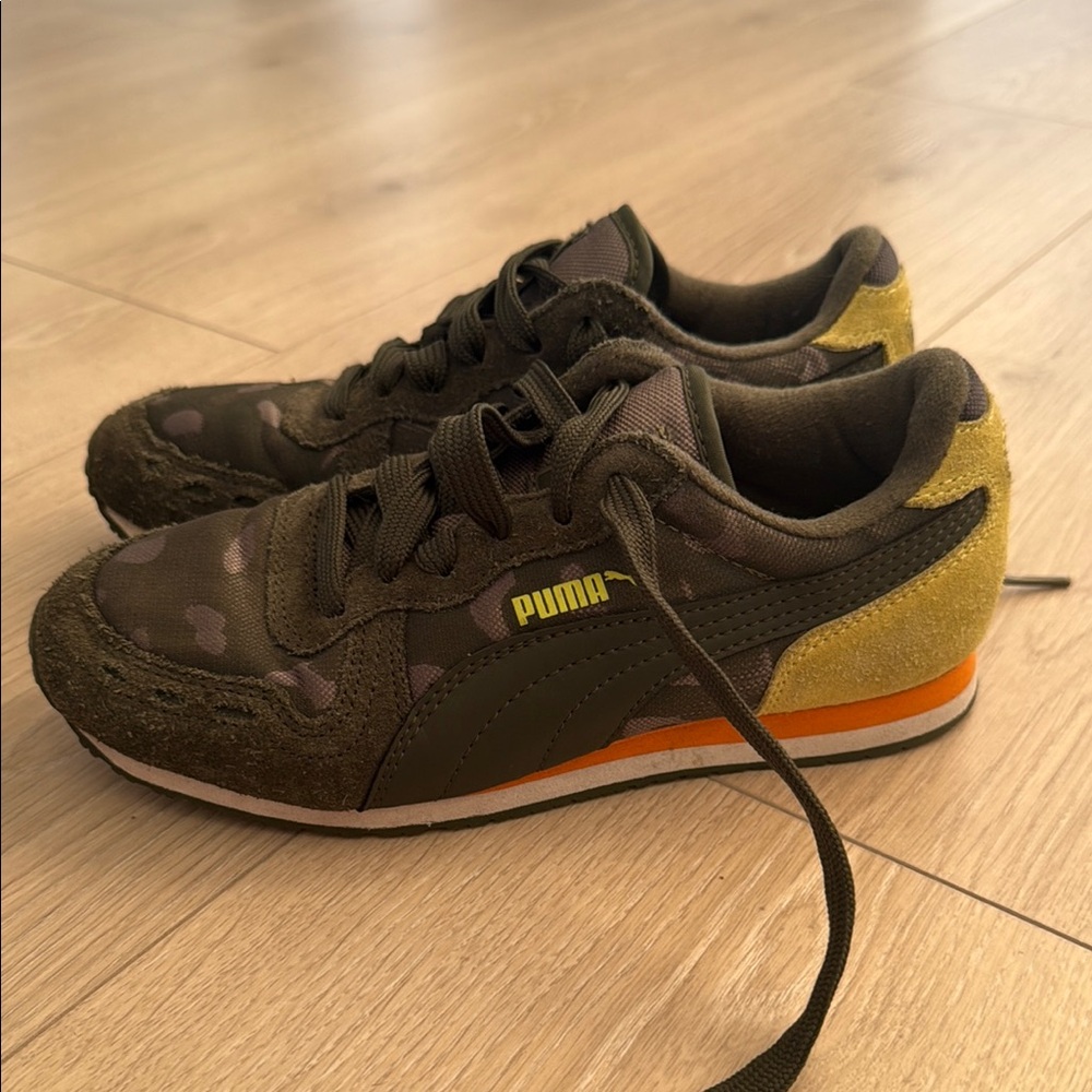 Puma for JCREW Kids Sneakers - Camouflage Green, Yellow, and Orange